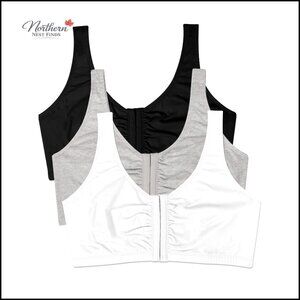 Front Close Sports Bra Pack of 3 Cotton Builtup Support